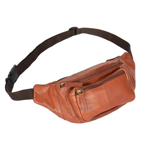 brown leather bum bag.